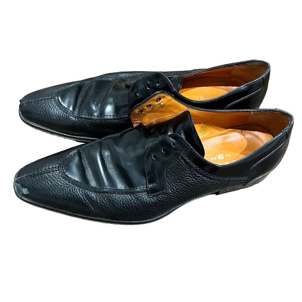 Mezlan Fratello Split Toe Derby Oxford Pebbled Leather patent size 10